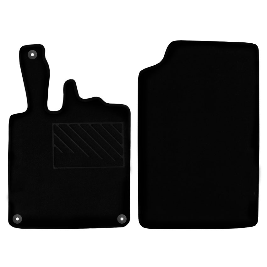 Μοκέτα Tuft μαύρη για Smart Fortwo (451) με στρογγυλά κουμπώματα 2τμχ