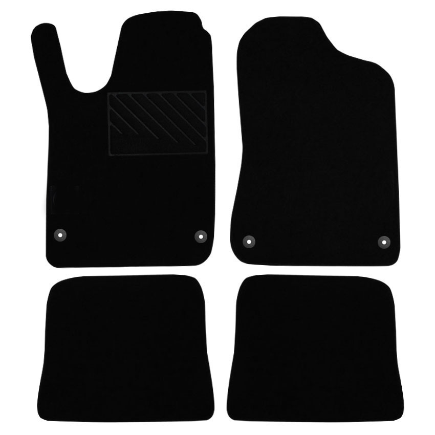 Μοκέτα Tuft μαύρη για VW Polo III με στρογγυλά κουμπώματα 4τμχ