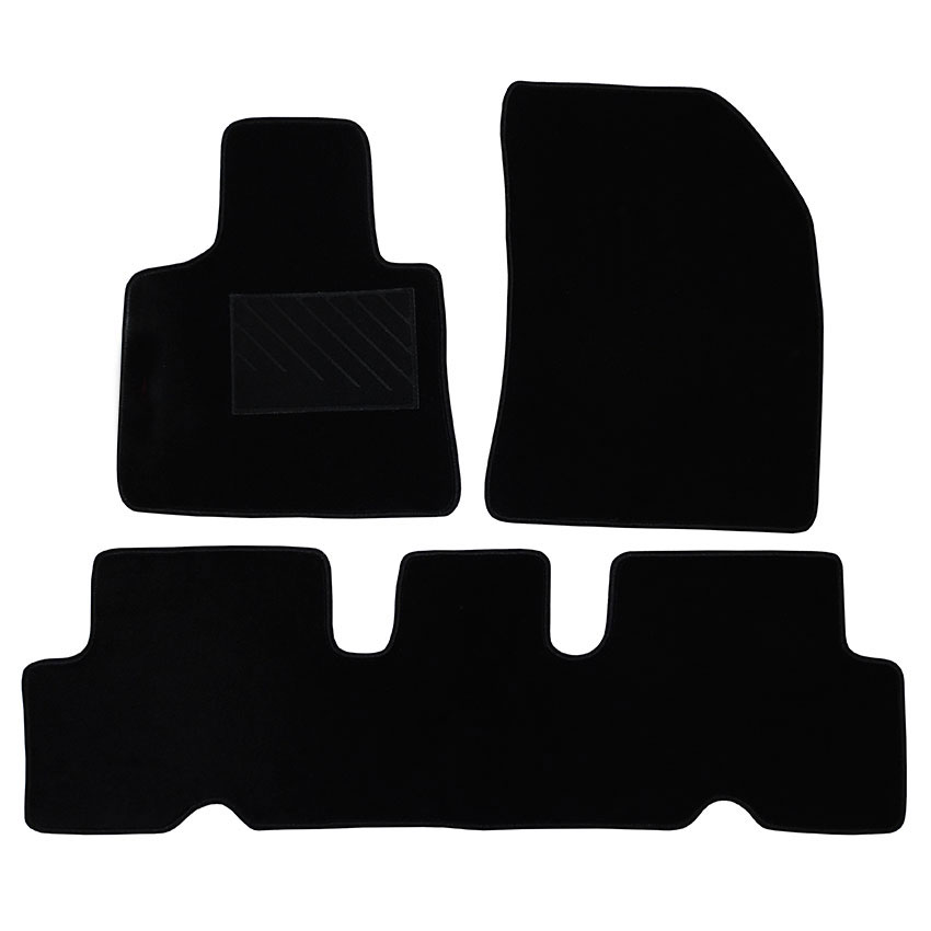 Μοκέτα Tuft μαύρη για Citroen C4 Grand Picasso II (7 θέσεων) 3τμχ
