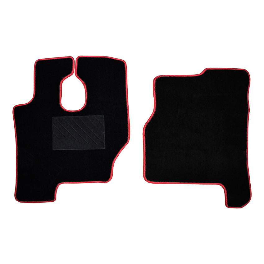 Μοκέτα Tuft μαύρη με κόκκινο ρέλι για Mercedes Actros 2τμχ