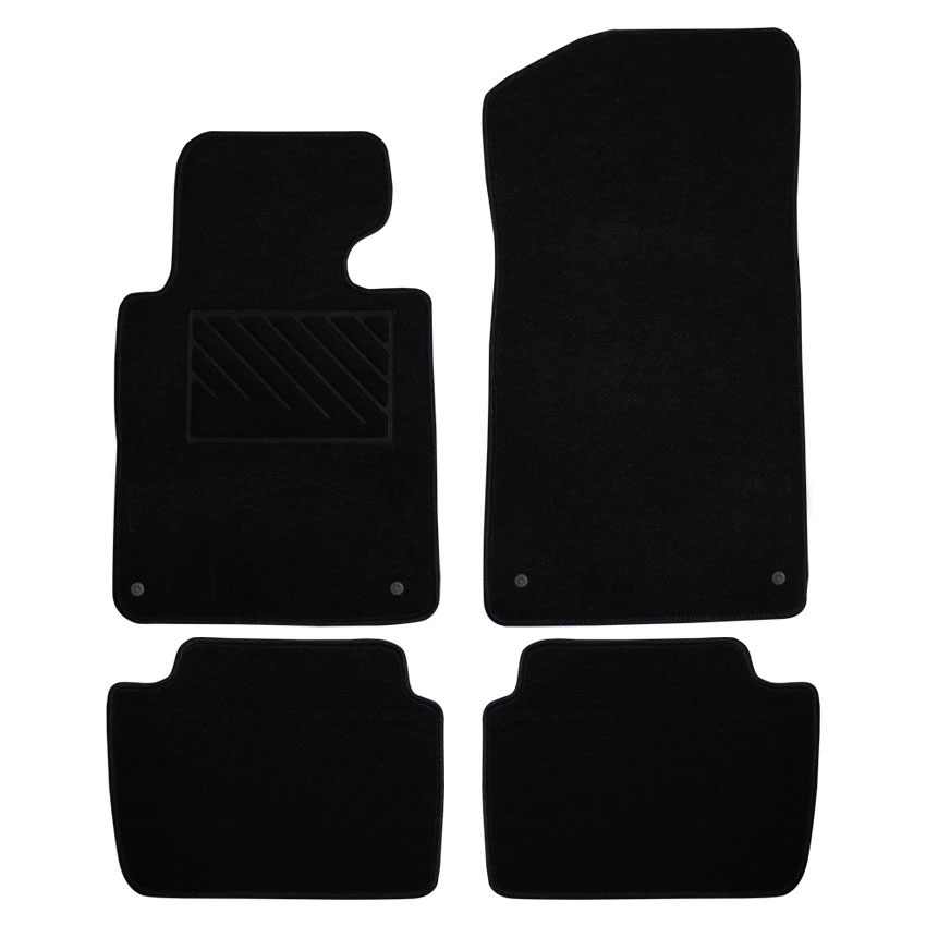 Μοκέτα Tuft μαύρη για BMW 3 Series (E46) με κουμπώματα κλειδιά 4τμχ