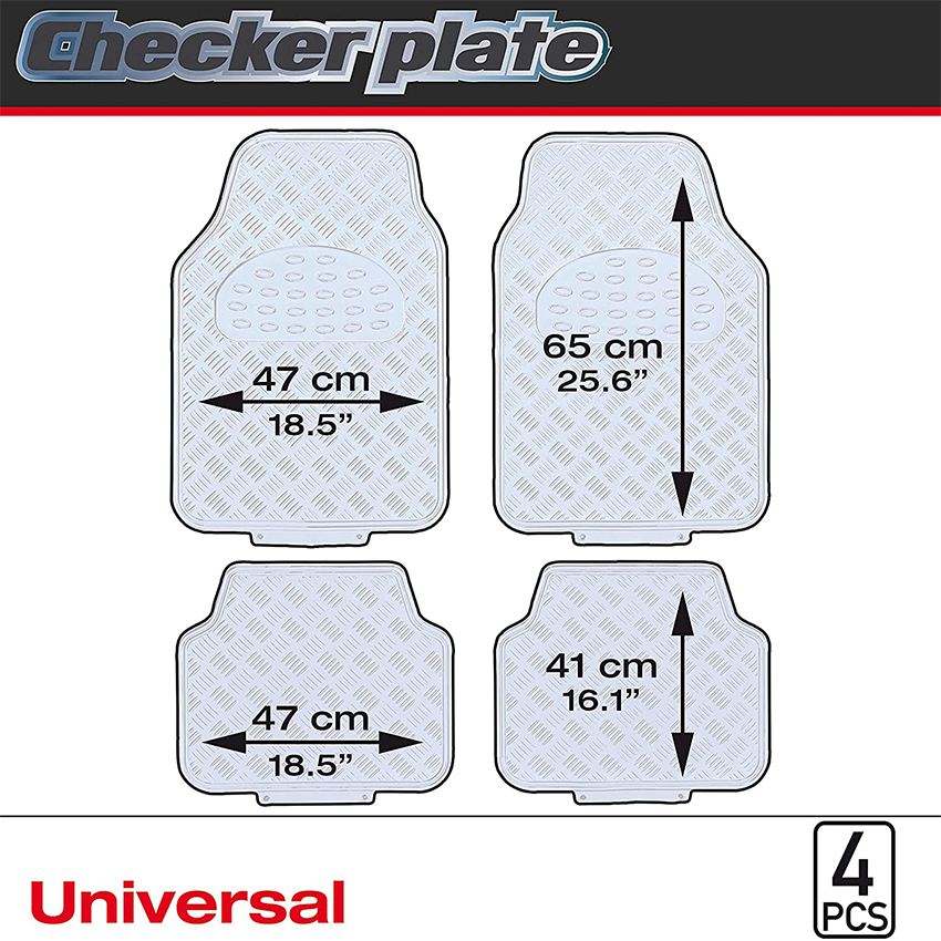 Πατάκια δαπέδου PVC Universal όψη γαλάζιο αλουμίνιο 4τμχ