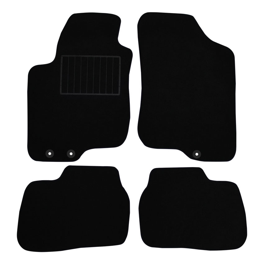 Μοκέτα Standard μαύρη για Hyundai i30 (I) με στρογγυλά κουμπώματα