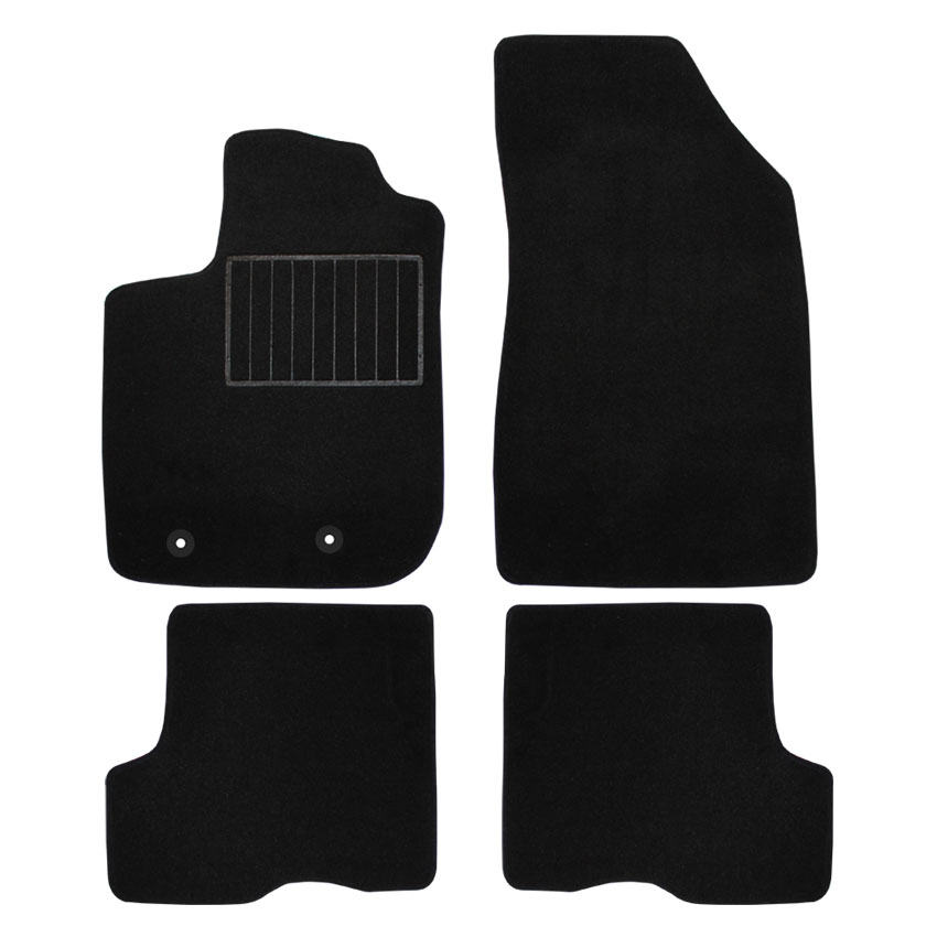 Μοκέτα Velgum μαύρη για Dacia Sandero (II) με στρογγυλά κουμπώματα