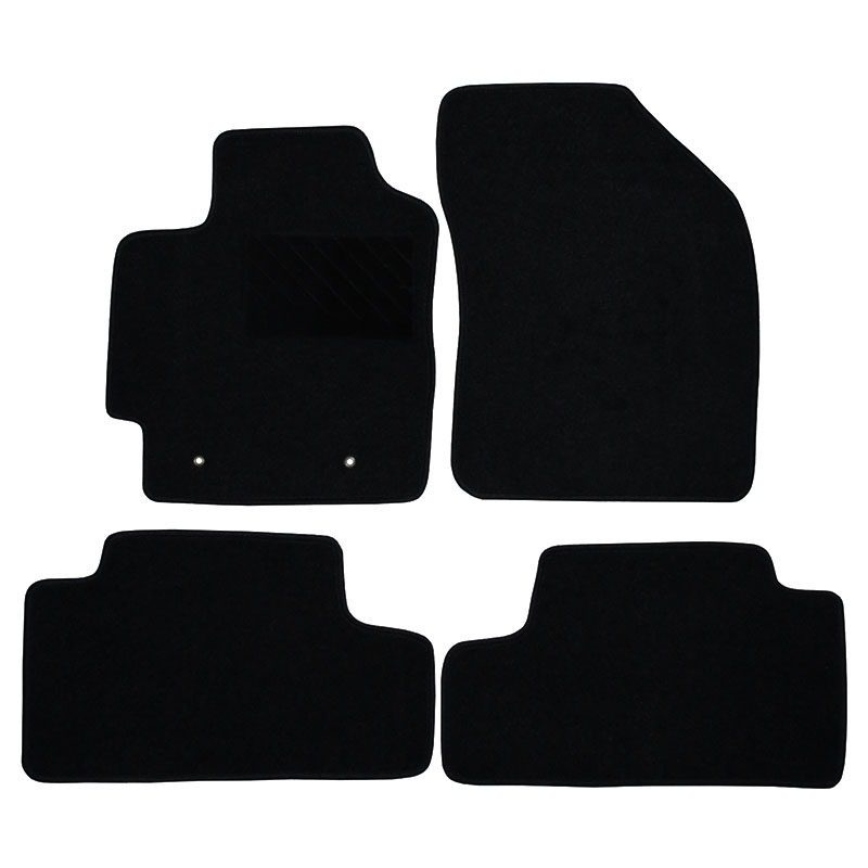 Μοκέτα Velgum μαύρη για Toyota Auris I με κουμπώματα δαχτυλίδια 4τμχ