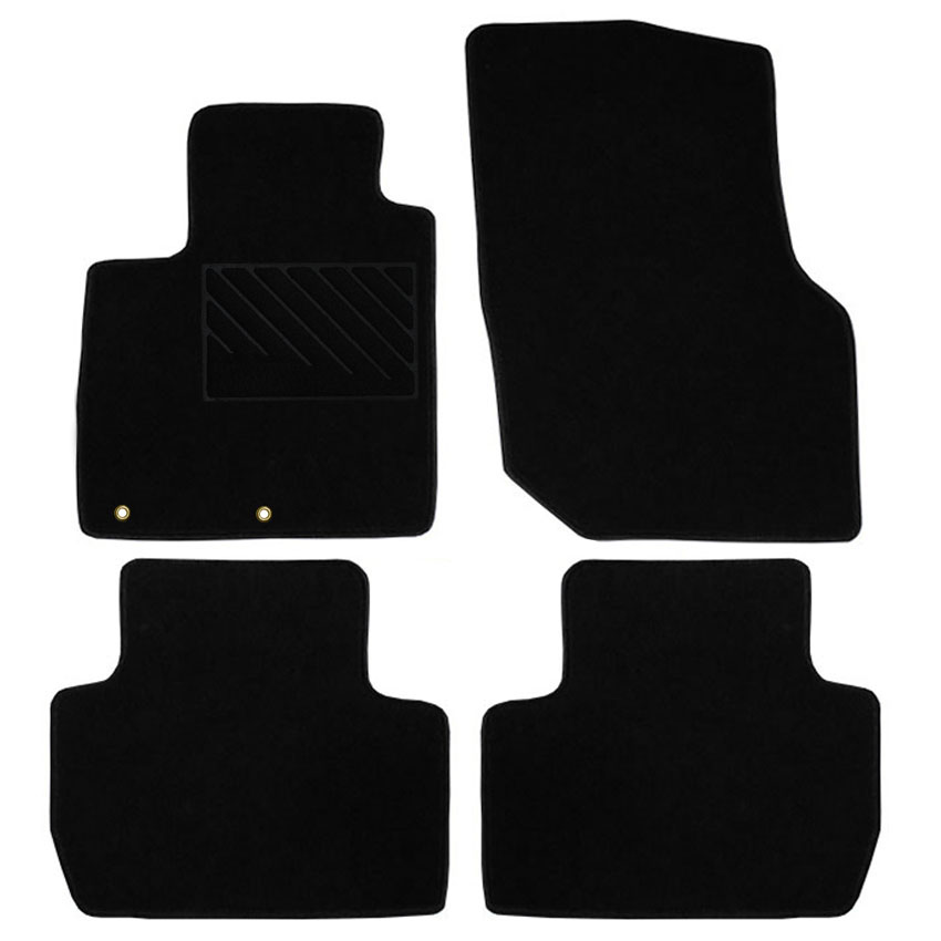 Μοκέτα Velgum μαύρη για Mitsubishi Outlander II με κουμπώματα δαχτυλίδια 4τμχ