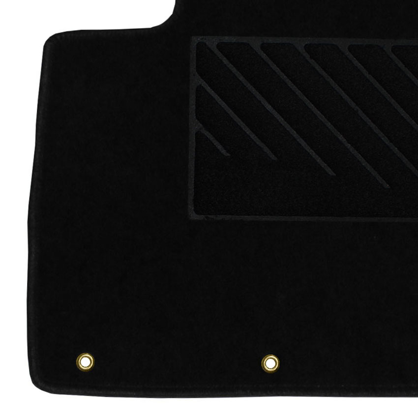 Μοκέτα Velgum μαύρη για Mitsubishi Outlander II με κουμπώματα δαχτυλίδια 4τμχ