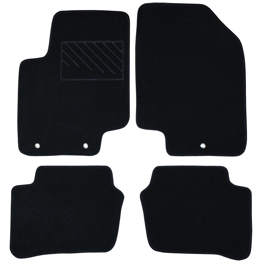 Μοκέτα Velgum μαύρη για Hyundai i20 (I) με κουμπώματα δαχτυλίδια 4τμχ