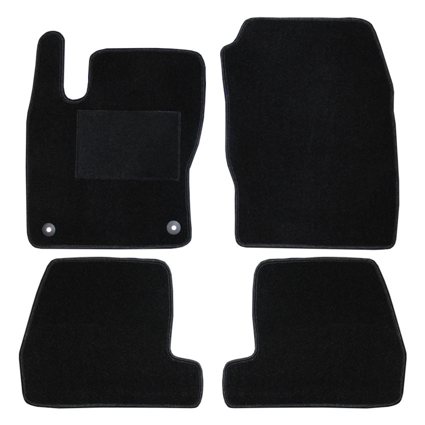 Μοκέτα Velgum μαύρη για Ford Focus (III) με στρογγυλά κουμπώματα