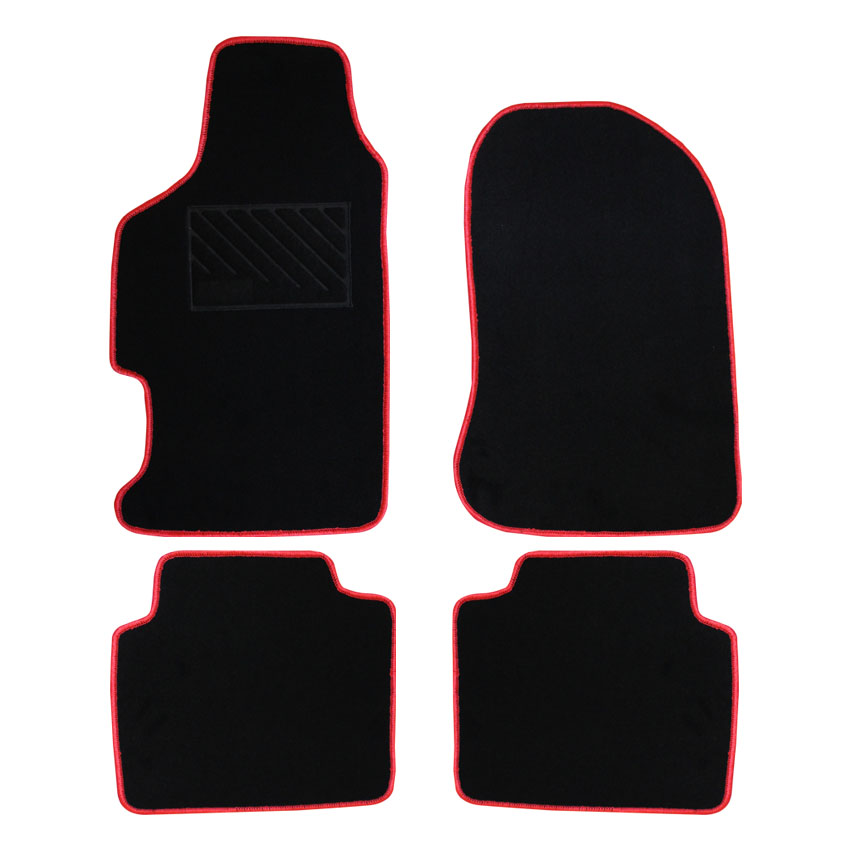 Μοκέτα Velgum μαύρη με κόκκινο ρέλι για Honda Civic (VII) 5D