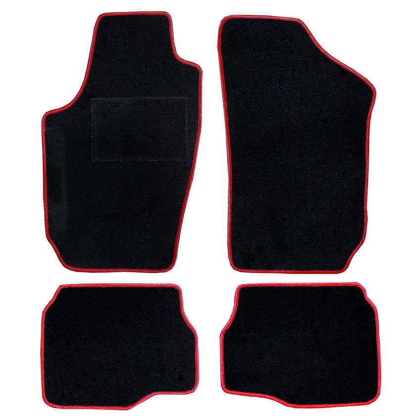 Μοκέτα Velgum μαύρη με κόκκινο ρέλι για Seat Ibiza III / Cordoba II