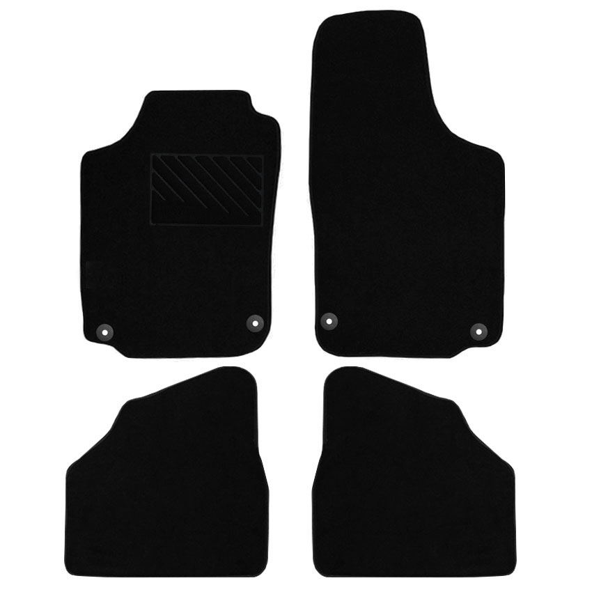 Μοκέτα Velgum μαύρη για Opel Corsa C με στρογγυλά κουμπώματα 4τμχ