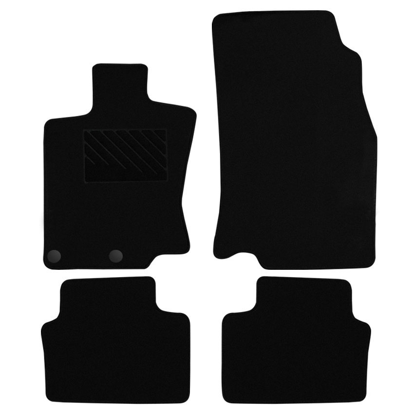 Μοκέτα Velgum μαύρη για Nissan Qashqai II (J11) με στρογγυλά κουμπώματα 4τμχ