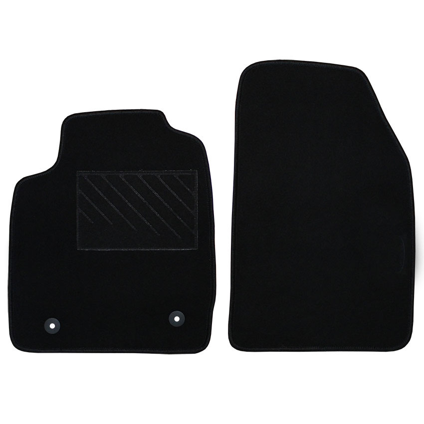 Μοκέτα Velgum μαύρη για Ford Fiesta VI με στρογγυλά κουμπώματα 2τμχ