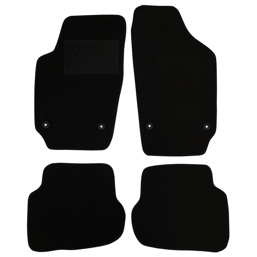 Μοκέτα Velgum μαύρη για Seat Ibiza III / Cordoba II με στρογγυλά κουμπώματα 4τμχ