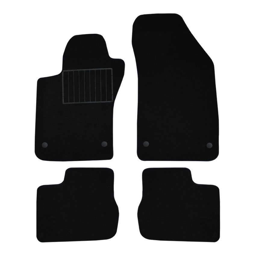 Μοκέτα Standard μαύρη για Fiat Tipo με στρογγυλά κουμπώματα 4τμχ
