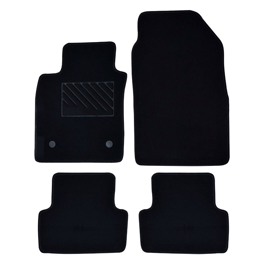 Μοκέτα Clan μαύρη για Renault Captur I με στρογγυλά κουμπώματα 4τμχ