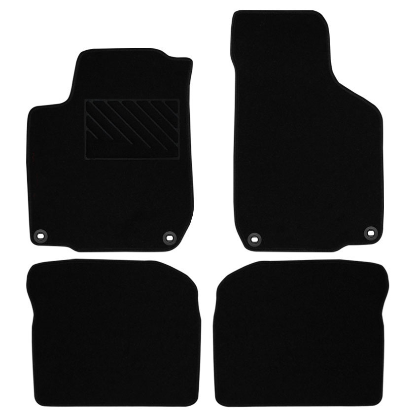 Μοκέτα Velgum μαύρη για VW Golf IV / Bora / New Beetle με οβάλ κουμπώματα 4τμχ