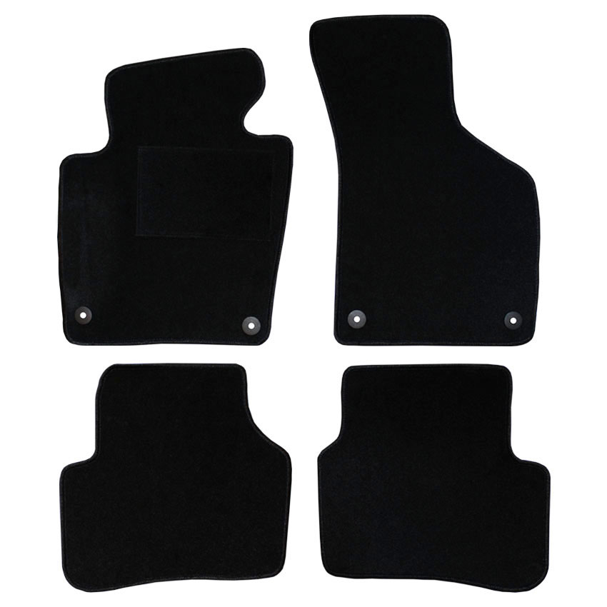 Μοκέτα Velgum μαύρη για VW Passat B6/B7 με στρογγυλά κουμπώματα 4τμχ