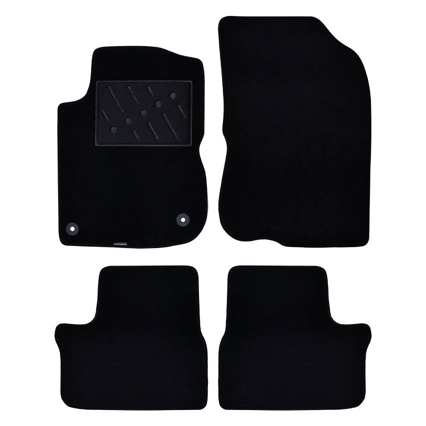 Πατάκια δαπέδου μοκέτας Velstrong μαύρα για Peugeot 208 (I) / 2008 (I) 4τμχ