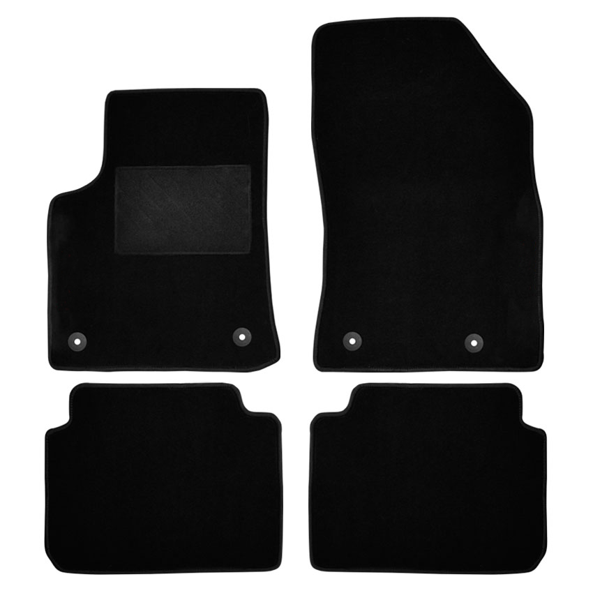 Μοκέτα Tuft μαύρη για Citroen C3 Aircross με στρογγυλά κουμπώματα 4τμχ