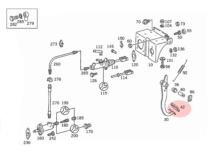 Λαστιχένια αντιολισθητικά πεντάλ για Mercedes 2τμχ