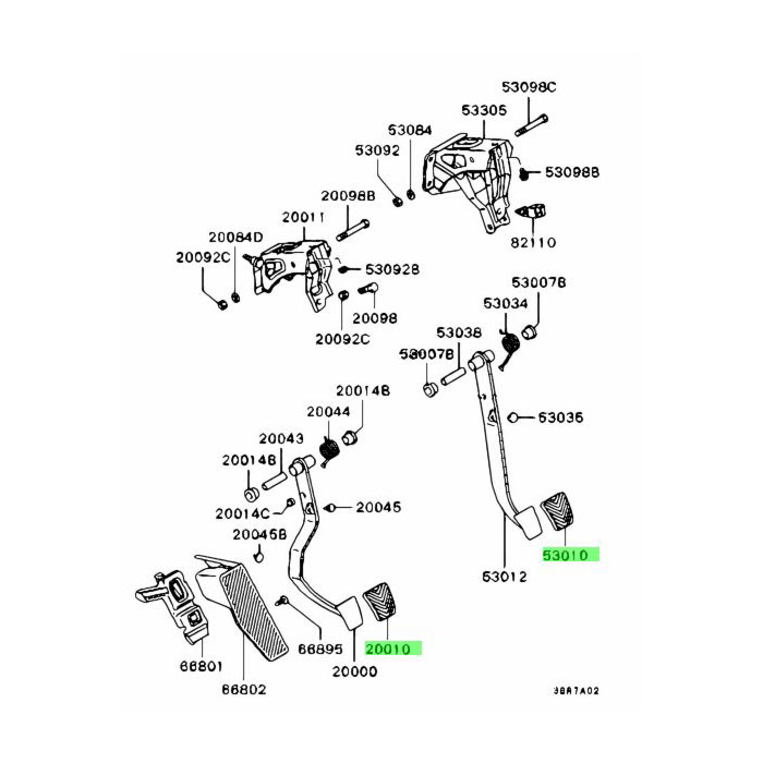 Λαστιχένια αντιολισθητικά πεντάλ για Mitsubishi
