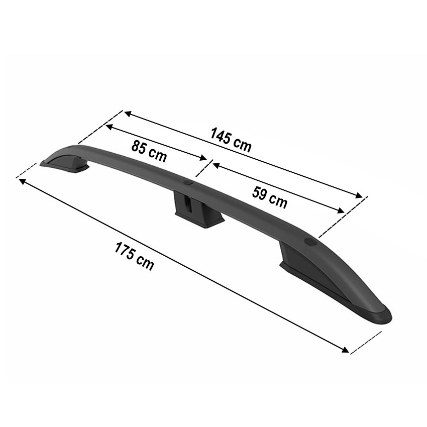 Ράγες οροφής αλουμινίου μαύρες Crown