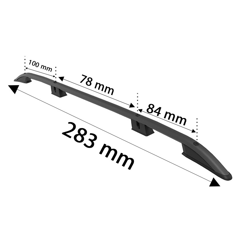 Ράγες οροφής αλουμινίου μαύρες Crown