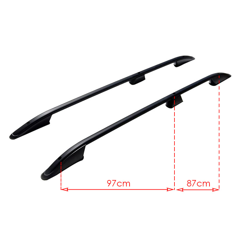 Ράγες οροφής μαύρες για Renault Kangoo II Maxi (L2) / Mercedes Citan Maxi W415 (L2) 2τμχ