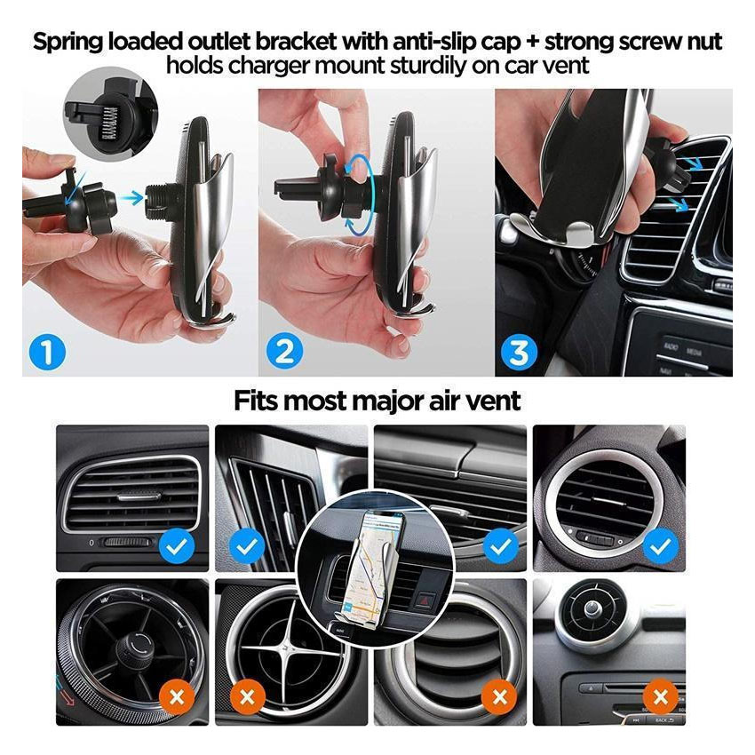 Βάση κινητού αεραγωγού / Ασύρματος φορτιστής Smart Sensor S5