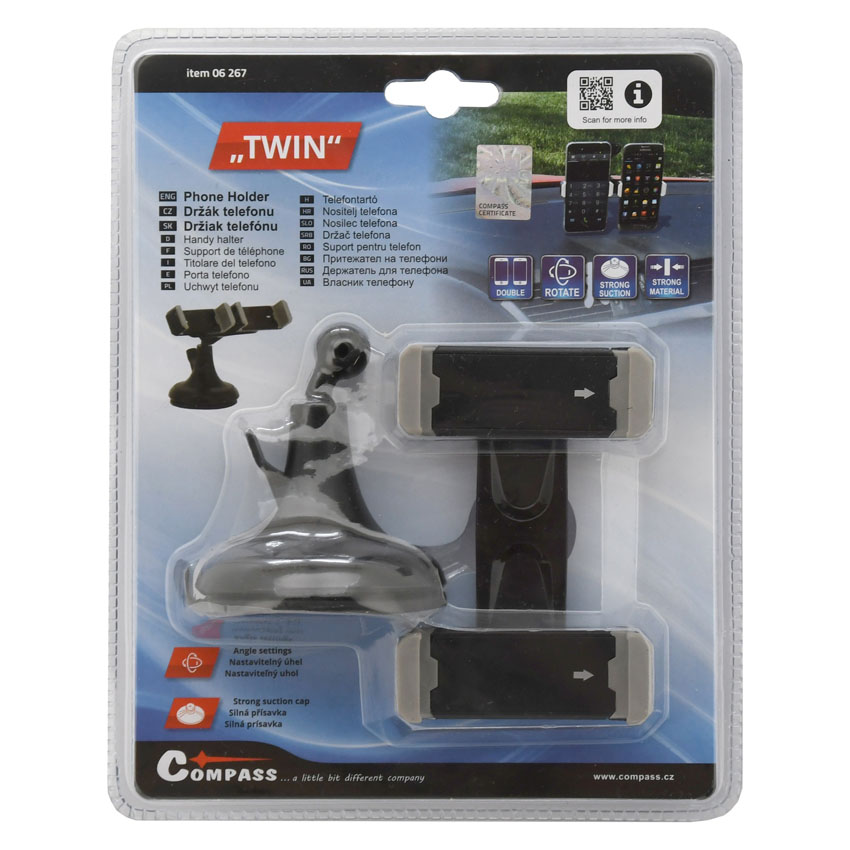 Βάση 2 κινητών TWIN με βεντούζα