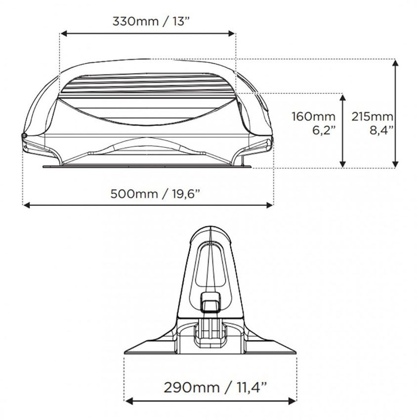 Μαγνητική βάση οροφής για 3 σκι / 2 snowboard Menabo Aconcagua με κλειδαριά