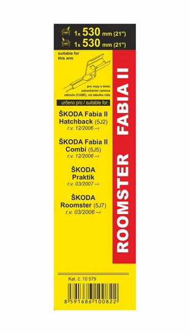 Σετ Flat μάκτρα υαλοκαθαριστήρων για Fabia II / Roomster