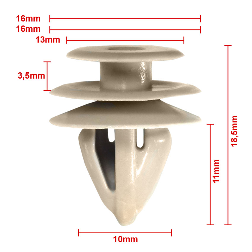 Κλιπ ταπετσαρίας Hyundai Atos Prime / Atos MPV / Sonata / Kia Rio 18,5mm (10τμχ)