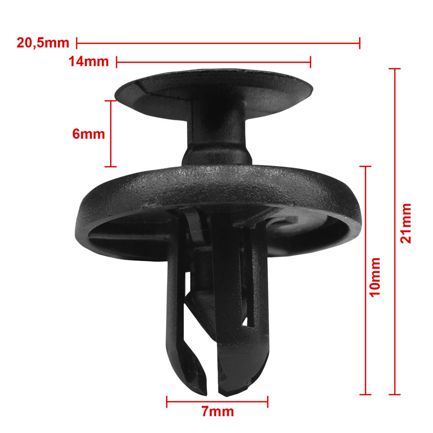 Κλιπ πόρτας - ταμπλό Toyota Aygo II / Auris / Corolla X 21mm (10τμχ)