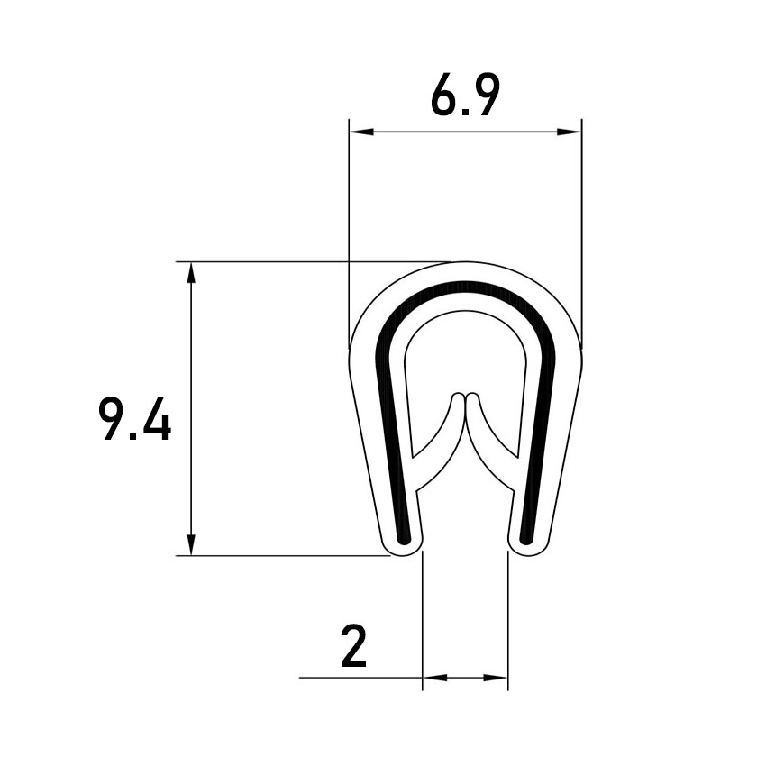 Λάστιχο φιλέτο καρφωτό F2200
