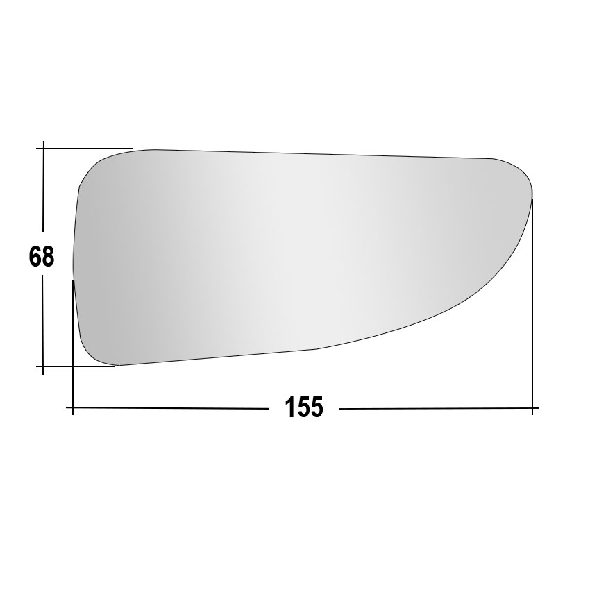 Δεξί κάτω κρύσταλλο καθρέπτη για Renault Master (III) / Opel Movano (B) / Nissan NV400