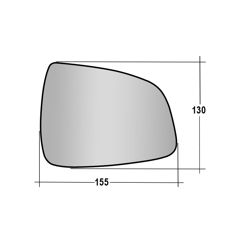 Δεξί κρύσταλλο καθρέπτη για Dacia Sandero / Logan / Duster (I)