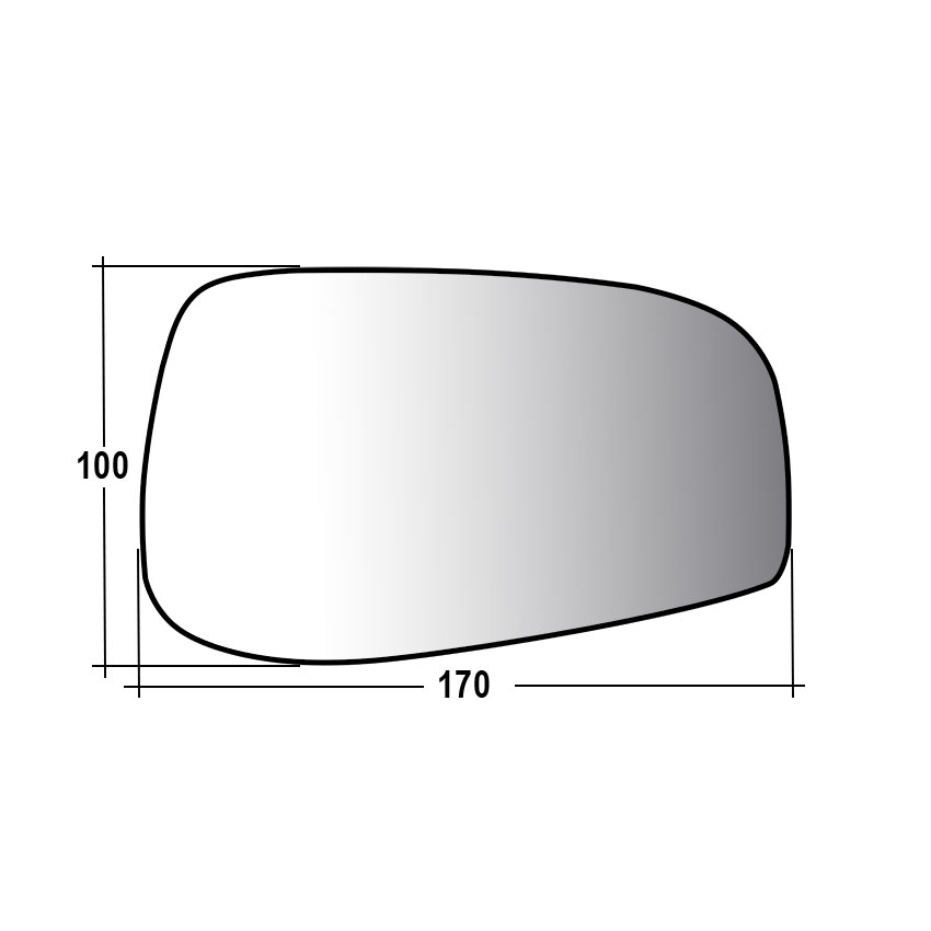 Δεξί θερμαινόμενο κρύσταλλο καθρέπτη για Volvo S60 (I) / S80 (I) / V70 (II)