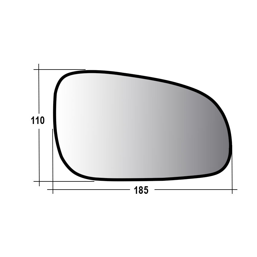 Δεξί θερμαινόμενο κρύσταλλο καθρέπτη για Volvo S60