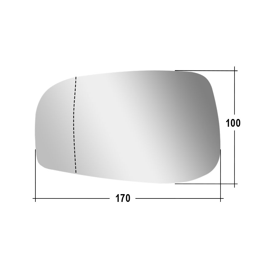 Αριστερό θερμαινόμενο κρύσταλλο καθρέπτη για Volvo S60 (I) / S80 (I) / V70 (ΙΙ)