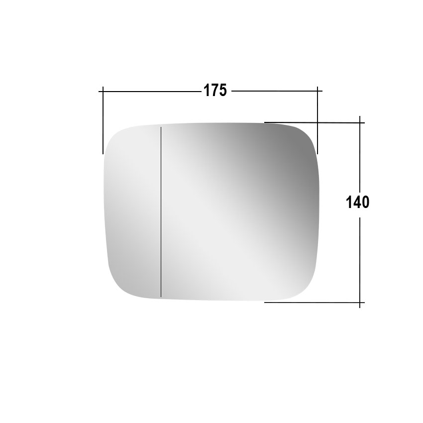 Αριστερό θερμαινόμενο κρύσταλλο καθρέπτη για Jeep Renegade