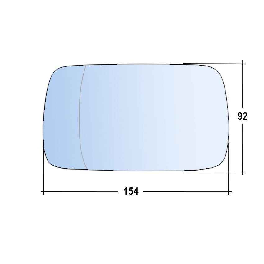 Αριστερό θερμαινόμενο μπλε κρύσταλλο καθρέπτη για BMW 3 Series (E46)