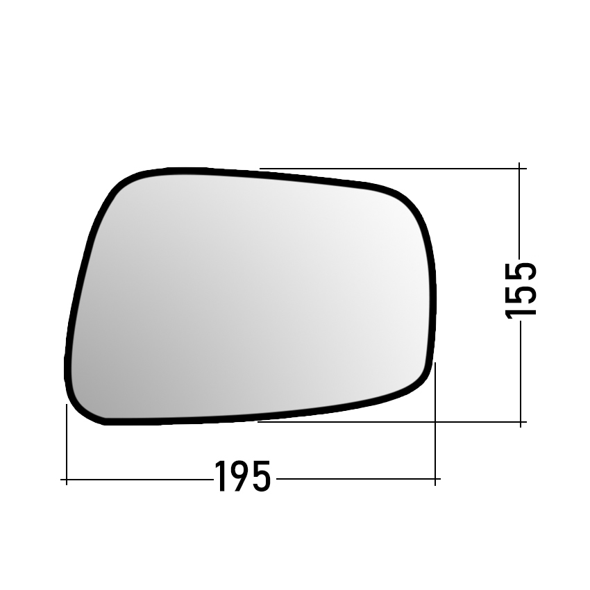Δεξί κρύσταλλο καθρέπτη για Nissan Navara D40 / Pathfinder III