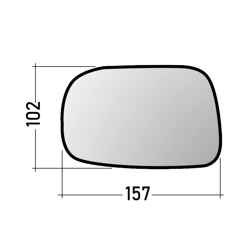 Αριστερό κρύσταλλο καθρέπτη για Suzuki Ignis