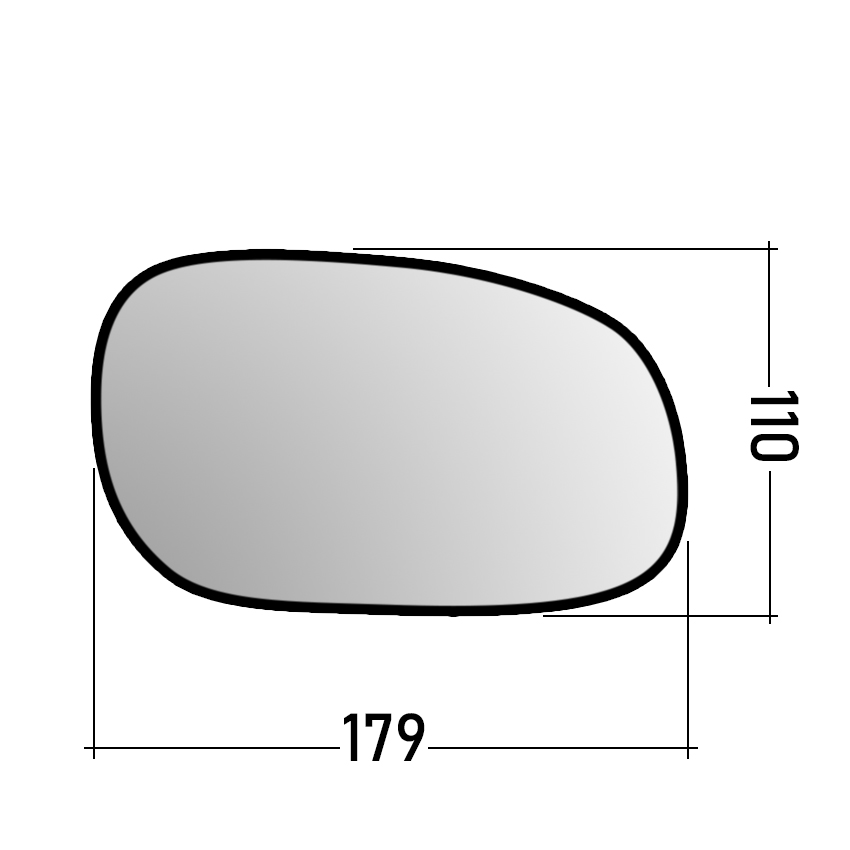 Δεξί κρύσταλλο καθρέπτη για Mitsubishi Carisma (DA)