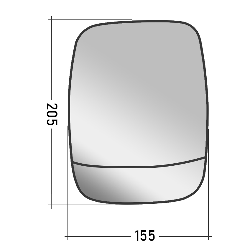 Kρύσταλλο καθρέπτη για Trafic III / Vivaro / NV300 αριστερό θερμαινόμενο