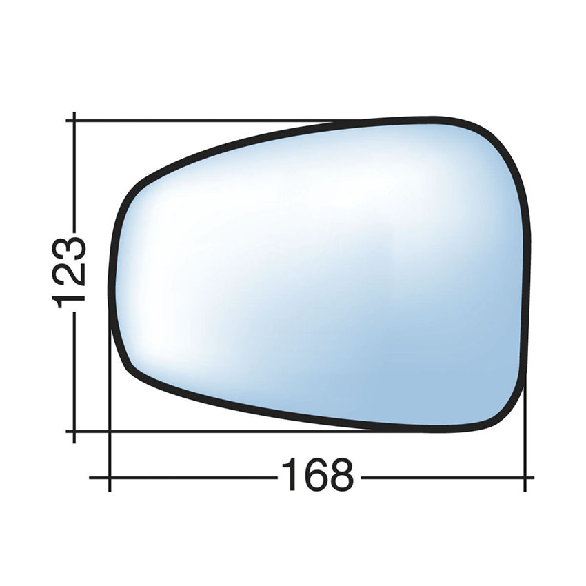 Αριστερό μπλε κρύσταλλο καθρέπτη για Alfa Romeo 159 / Mito / Giulietta