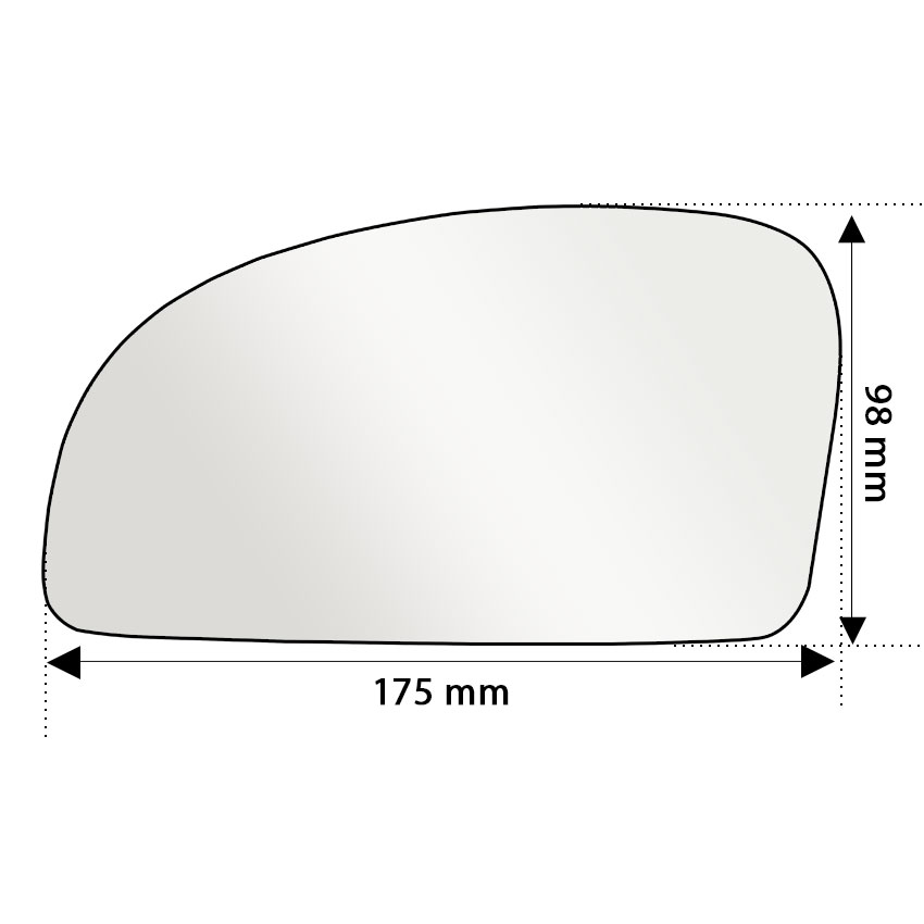 Κρύσταλλο καθρέπτη αριστερό για Hyundai Getz